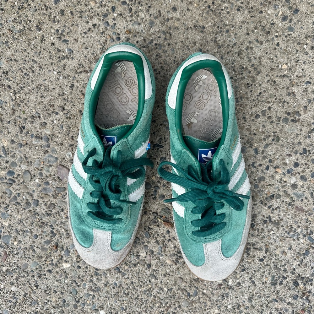 adidas Green & White Suede Retro Sneakers